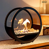 Στρογγυλό επιτραπέζιο τζάκι βιοαιθανόλης με λευκές διακοσμητικές πέτρες – DD547 - Sellzone.bg Στρογγυλό επιτραπέζιο τζάκι βιοαιθανόλης με λευκές διακοσμητικές πέτρες – DD547